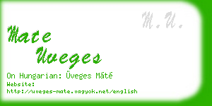 mate uveges business card