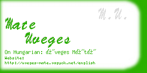 mate uveges business card